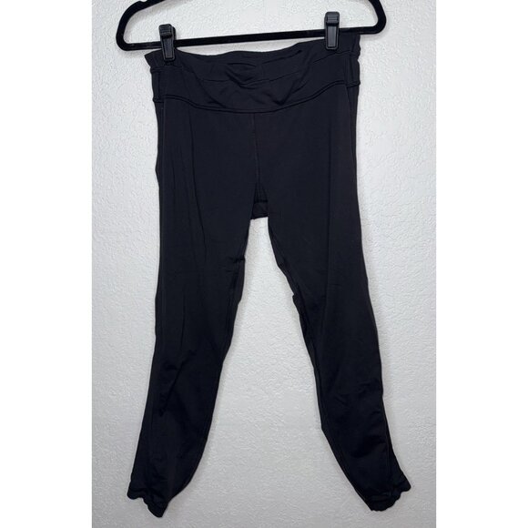 Lululemon Low Rise Legging Rear Pocket Size 8 Thick Seam Side Panel Black E - Picture 4 of 8